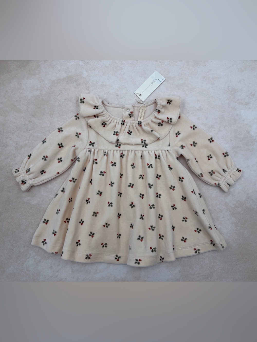 🆕 Quincy Mae Holly Berries Velour Dress